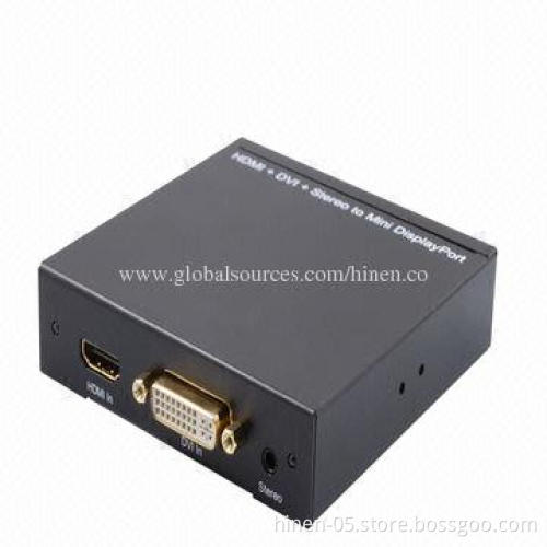 HDMI DVI Stereo to Mini DisplayPort Converter, Supports HDMI Resolution of Max. up to 1,920 x 1,080p